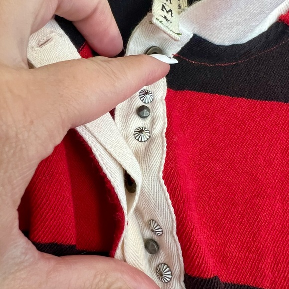 Free People Red and Black Striped Rugby Top - Picture 7 of 8
